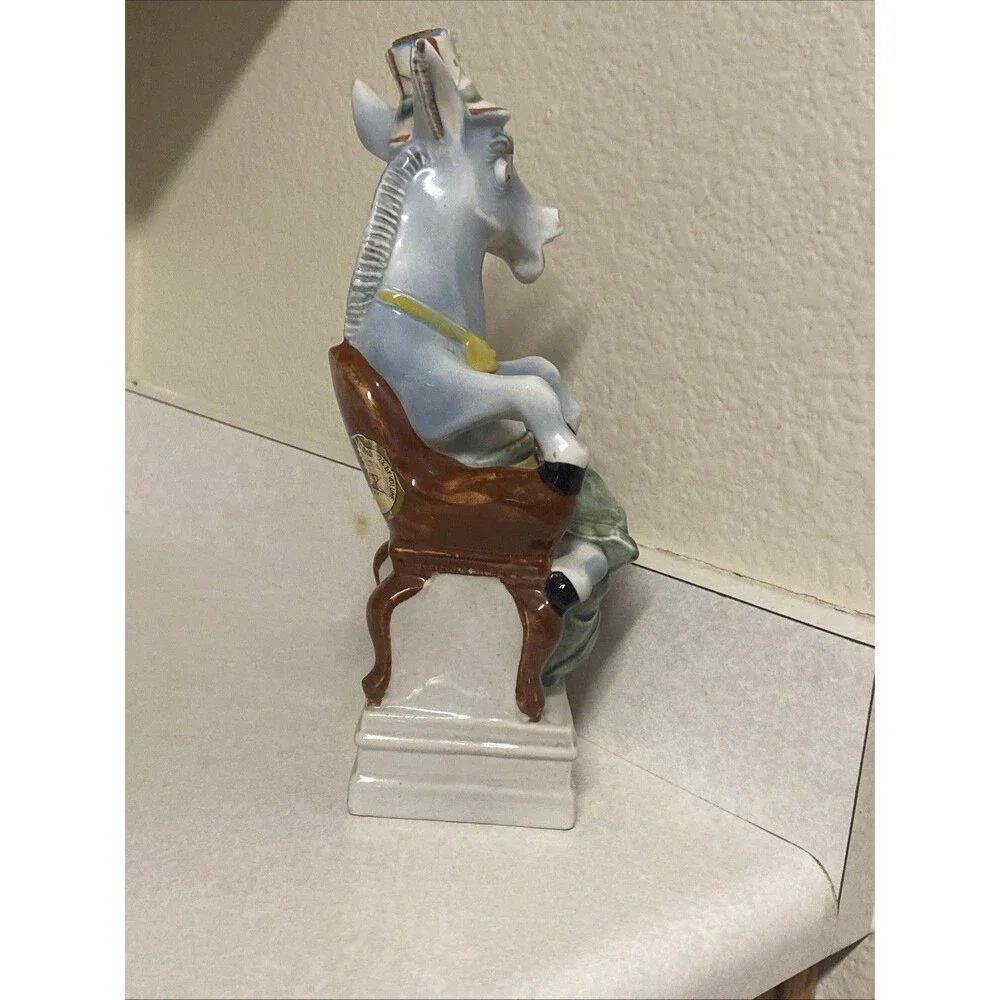 VINTAGE DONKEY WINE DECANTER HAND PAINTED ITALY